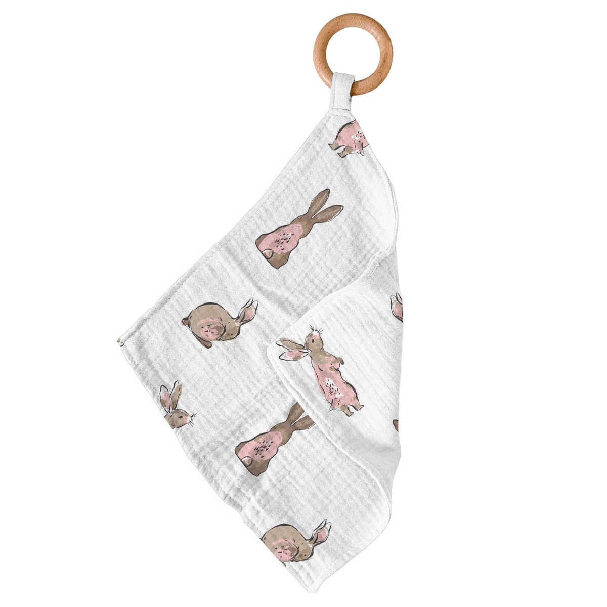 Powder Pink Bunnies Bamboo Newcastle Teether | Newcastle Classics