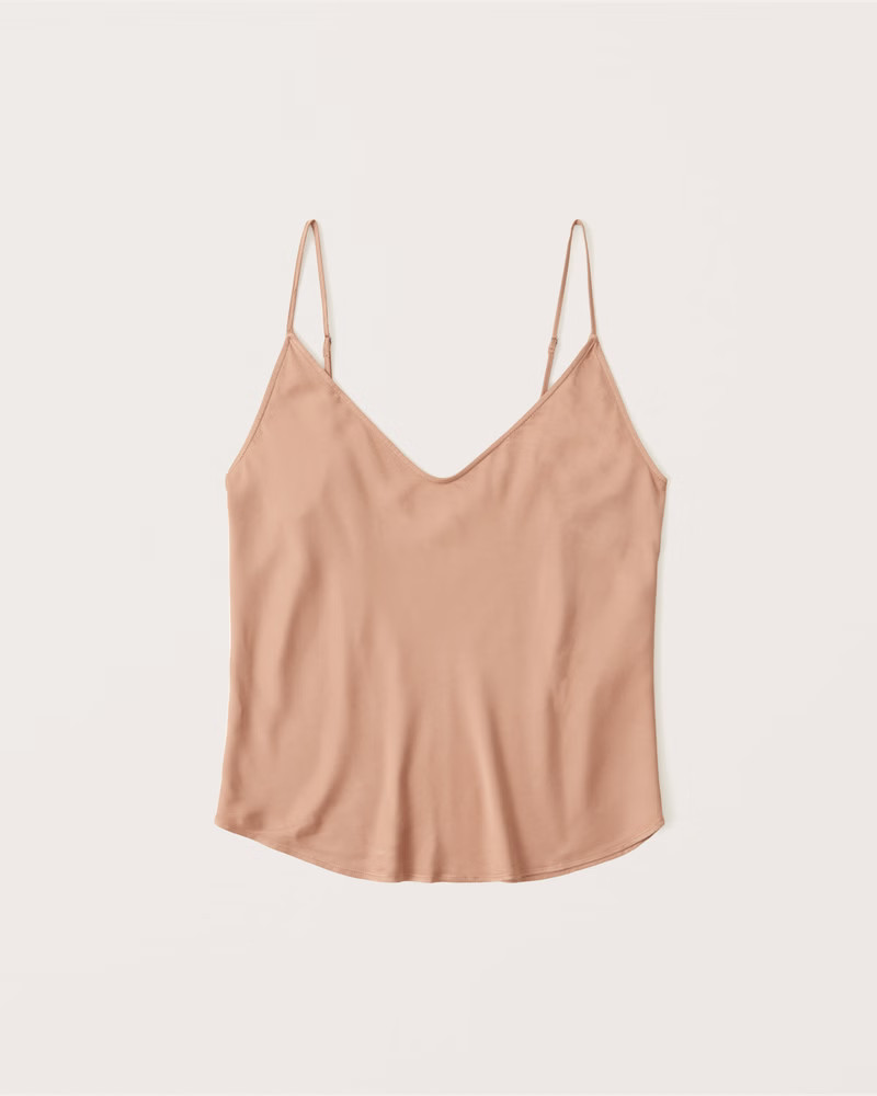 Women's 90s Satin Voopneck Cami | Women's Tops | Abercrombie.com | Abercrombie & Fitch (US)