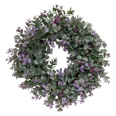 Lavender Eucalyptus with Seeds Twig 21" Polyethylene (PE) Wreath | Wayfair North America