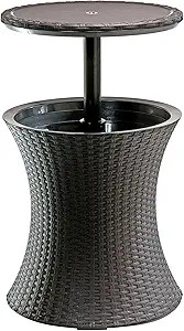 Keter Pacific Cool Bar Outdoor Patio Furniture and Hot Tub Side Table with 7.5 Gallon Beer and Wi... | Amazon (US)