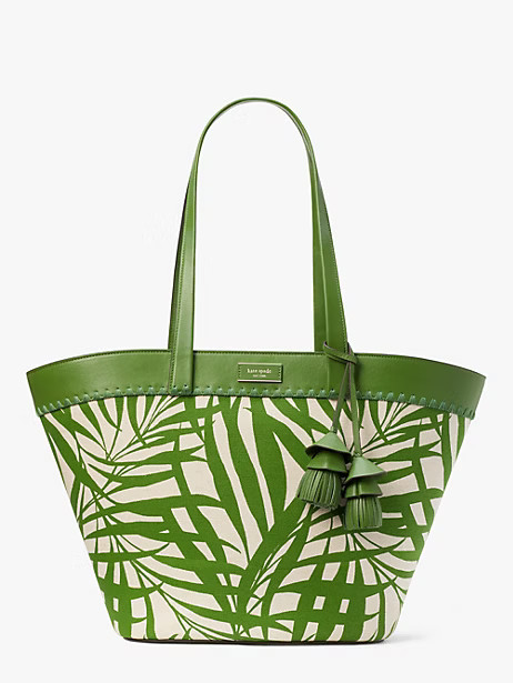 The Pier Palm Fronds Canvas Medium Tote | Kate Spade (US)