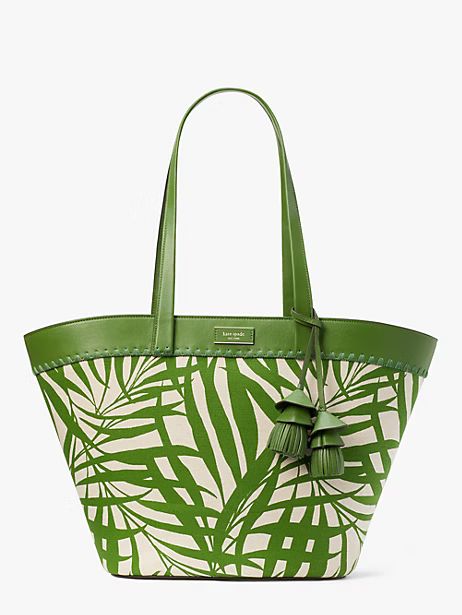 the pier palm fronds canvas medium tote | Kate Spade (US)