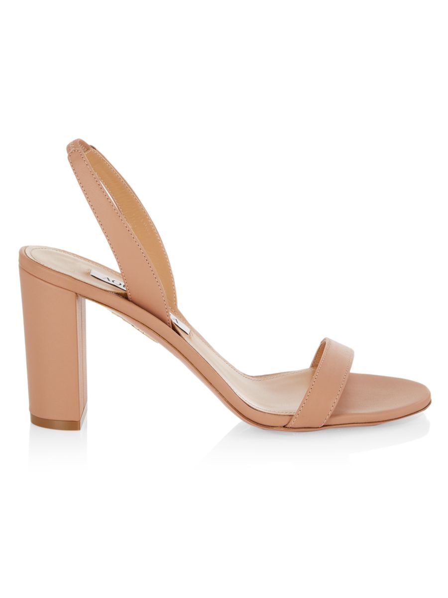 Shop Aquazzura So Nude Leather Sandals | Saks Fifth Avenue | Saks Fifth Avenue
