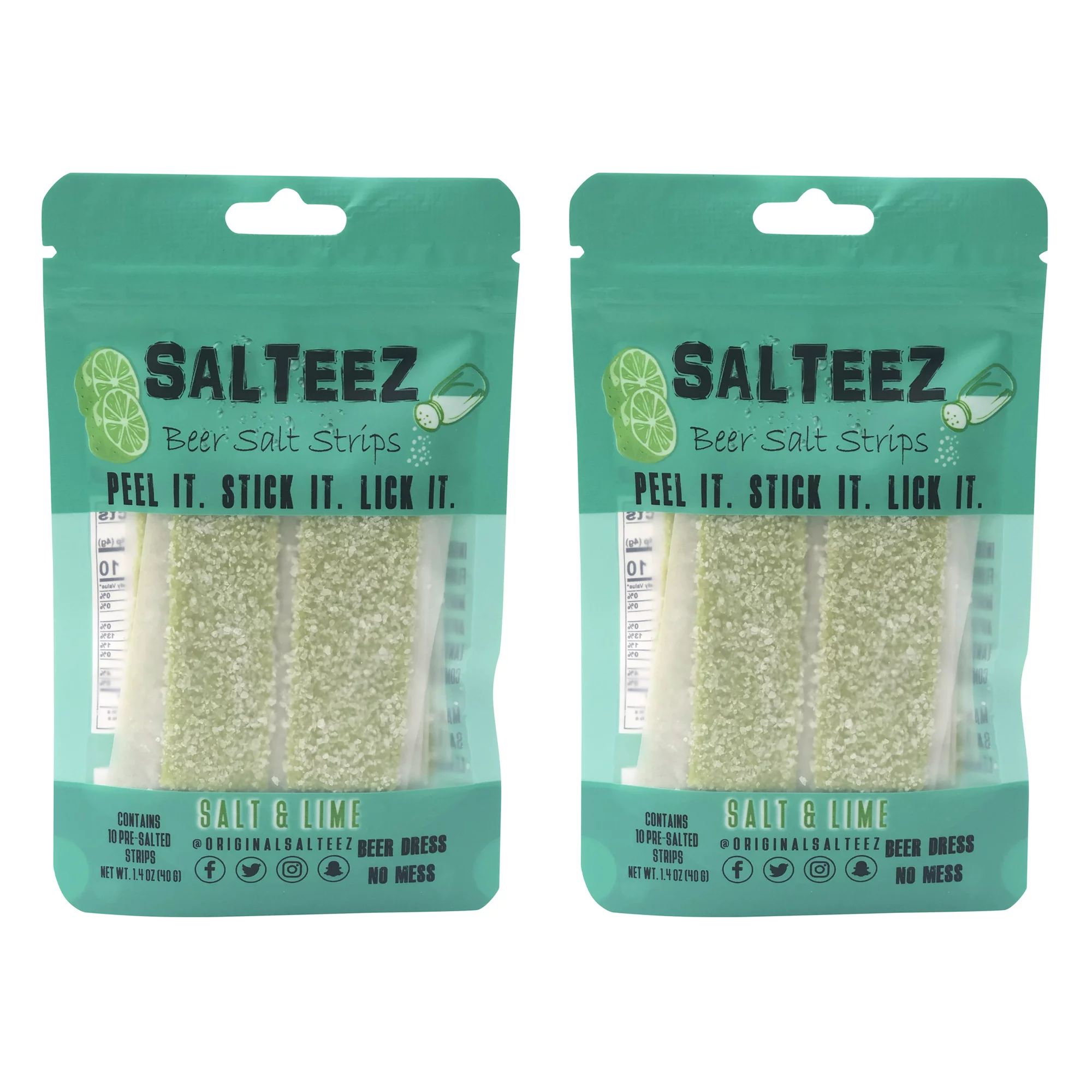 Salteez Beer Salt Strips: Real Salt & Lime Flavor Strips That Stick to Your Bottle, Can, or Cup -... | Walmart (US)