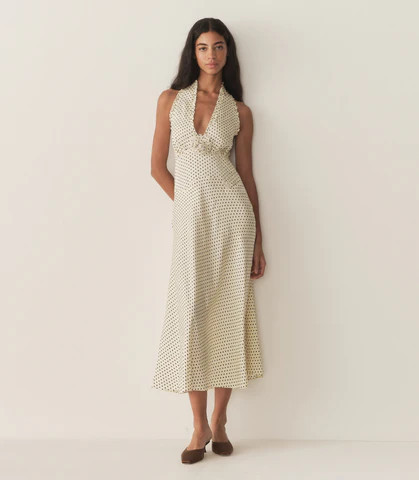 D�?EN Mazarin Dress -- Portia Dot - Size - Xxs Fitted Prairie Vintage-inspired Effortless | DOEN