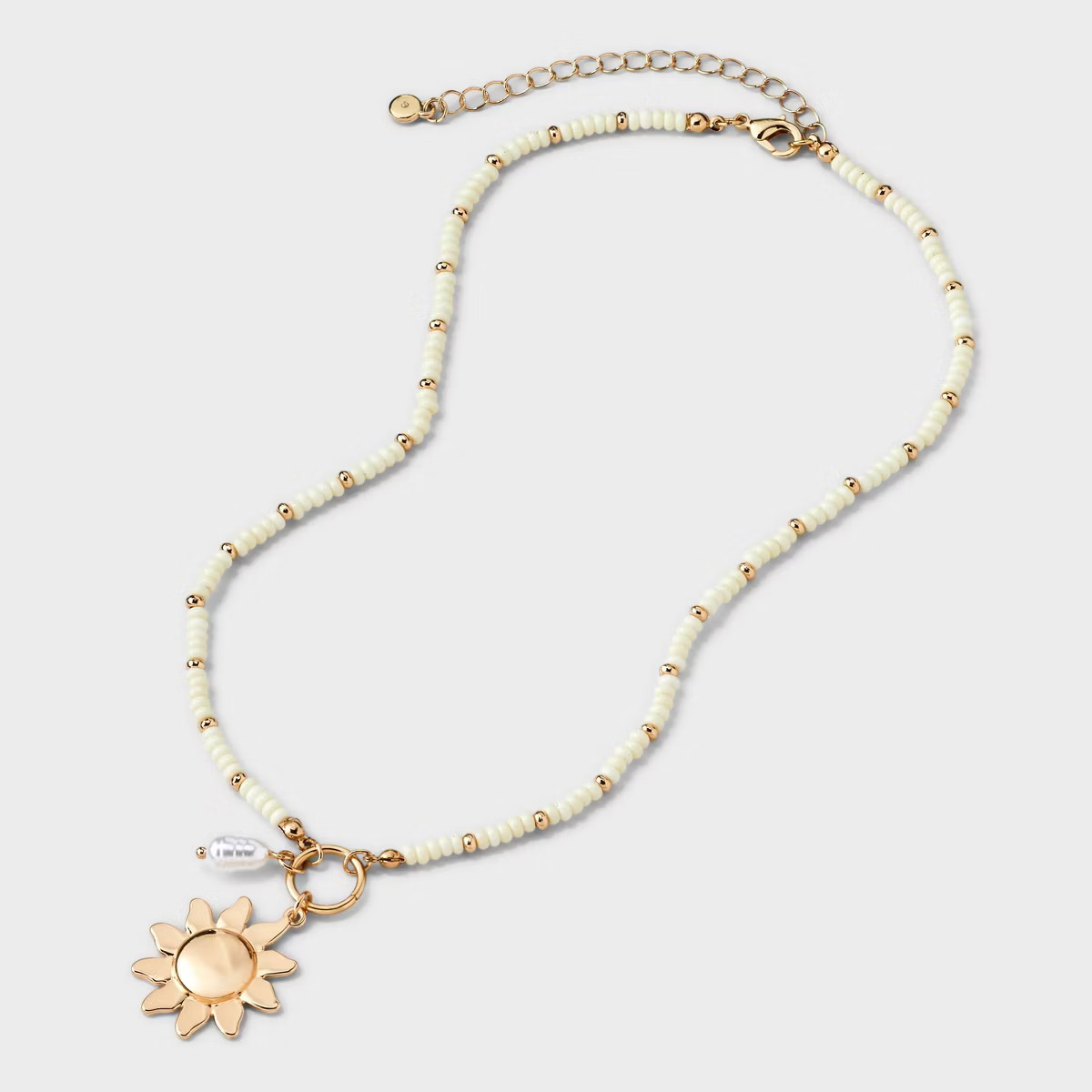 Seedbead Sun Charm Pendant Necklace - A New Day™ White | Target