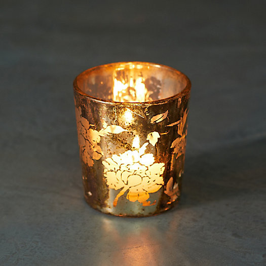 Marbled Gold Foil Tea Light Holders, Set of 4 | Terrain