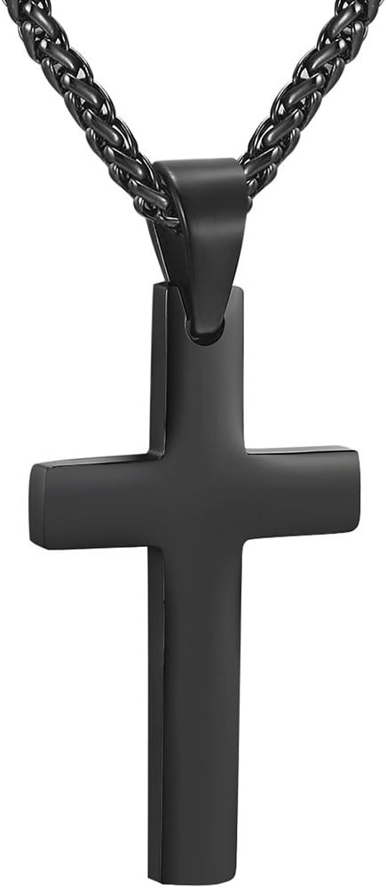 PROSTEEEL Cross Necklace for Men, Gold Silver Black Blue Stainless Steel Cross Pendant Necklace, ... | Amazon (CA)