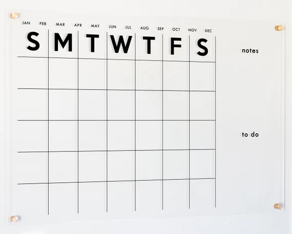 Acrylic Dry Erase Calendar W/ Custom Side Section XX26 | Etsy | Etsy (US)