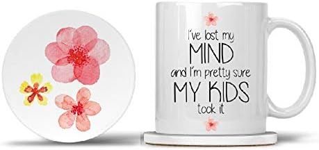 Moms Coffee Mug with Matching Coaster - Funny Novelty Mom Ceramic Mugs 11oz, Cute Gifts for Mothe... | Amazon (US)
