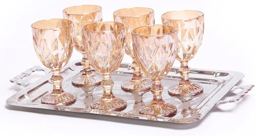 Jogo Taça Diamond 300ml 6 Peças Âmbar Dourada | Amazon (BR)