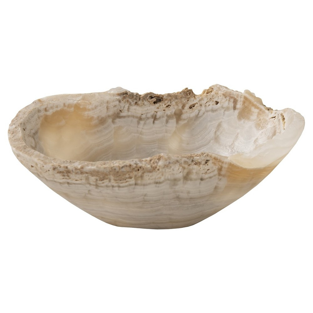 Phillips Collection Onyx Coastal Beach Grey Stone Oval Decorative Bowl | Kathy Kuo Home