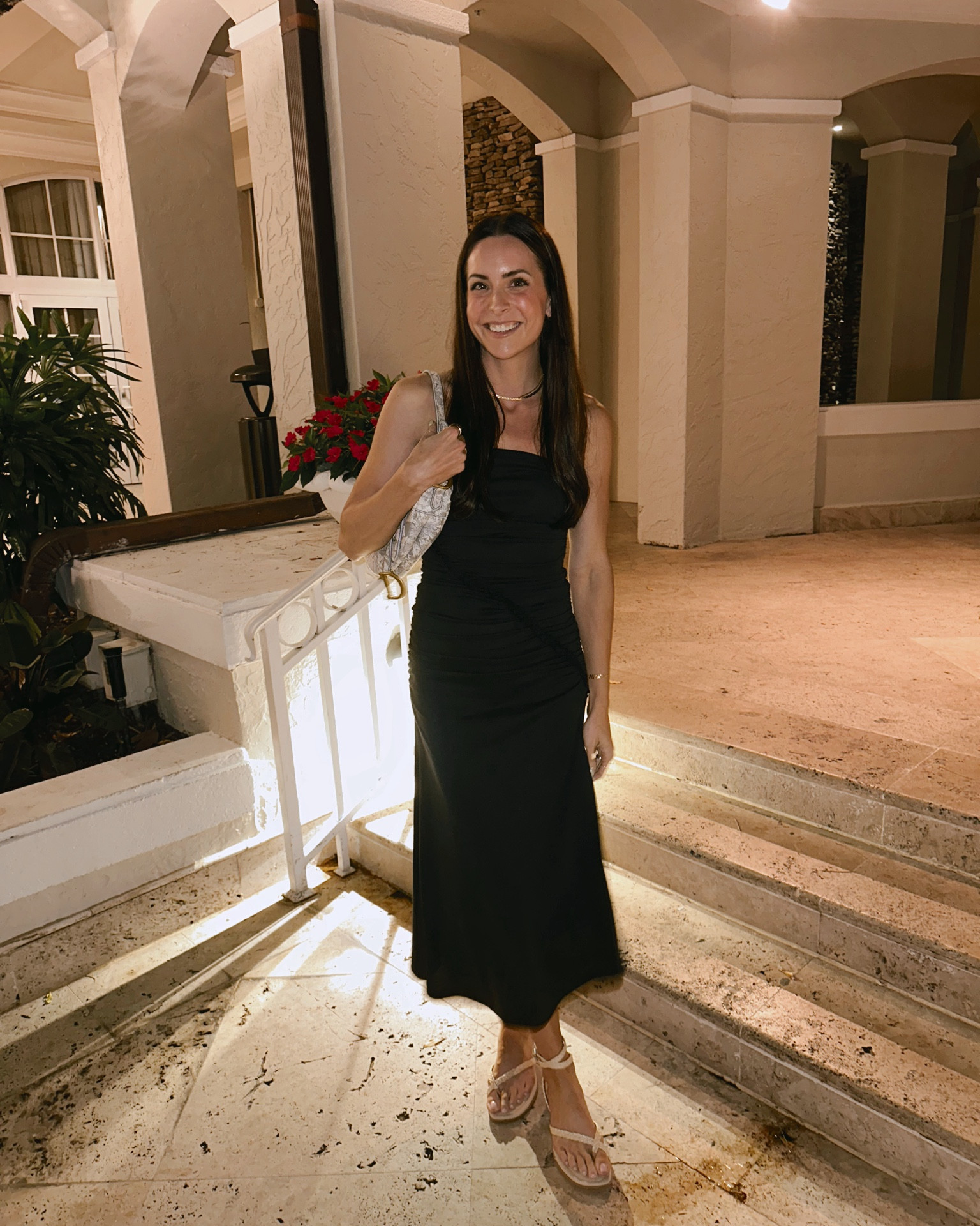 Vacation dinner outfit 🌴
Midi dress: true to size (S) soft and stretchy material, size up if between sizes 
Braided ankle wrap sandals: true to size 
Electric Picks code: TAYLOR20 

#LTKshoecrush #LTKfindsunder100 #LTKsalealert