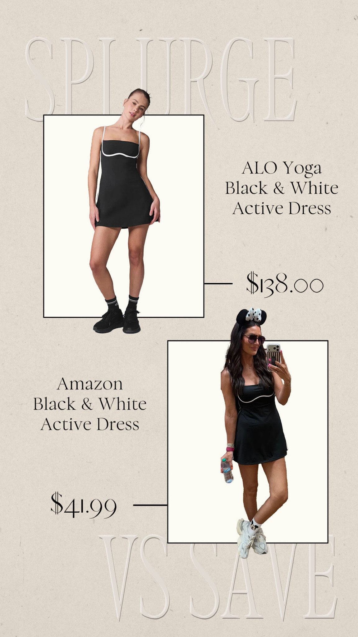 Splurge vs Save | Save vs Splurge | Alo Look for Less | Activewear Dress | Athletic Dress 

#LTKSeasonal #LTKootd