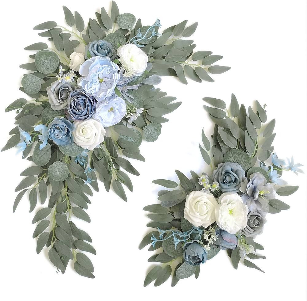 Faux Flower Swag Set of 2 for Wedding Welcome Signs Floral Swag Wedding Reception Ceremony Signs ... | Amazon (US)