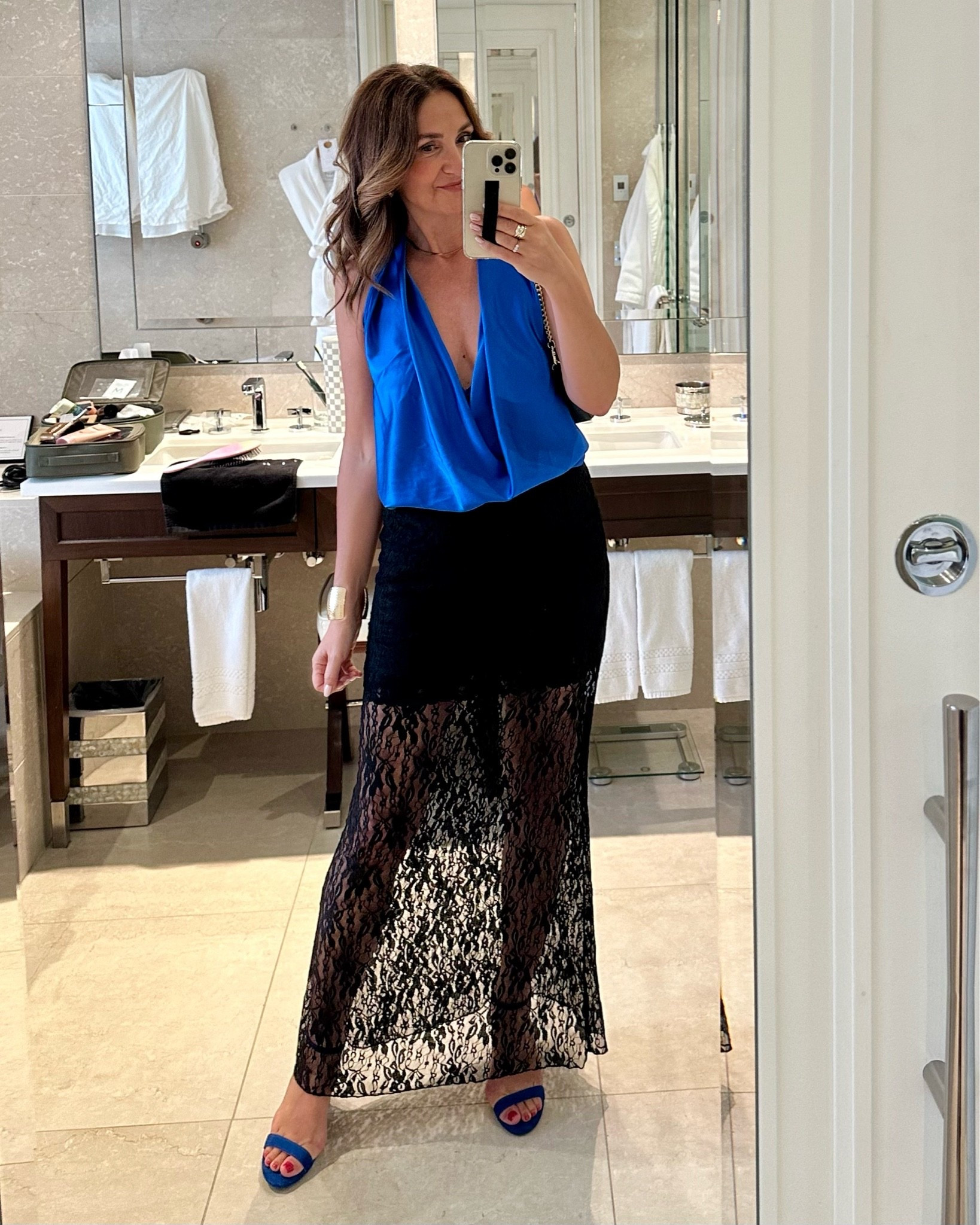 Amazon creator awards dinner outfit! I’m 5’ 7” size 4ish wearing M in the lace skirt. I’m wearing a slip lined with lace under it, makes the transition more gradual. Heeled sandals fit tts, I have them in several colors.
Top is old and I don’t remember the brand sorry.

#LTKootd #LTKSeasonal #LTKOver40