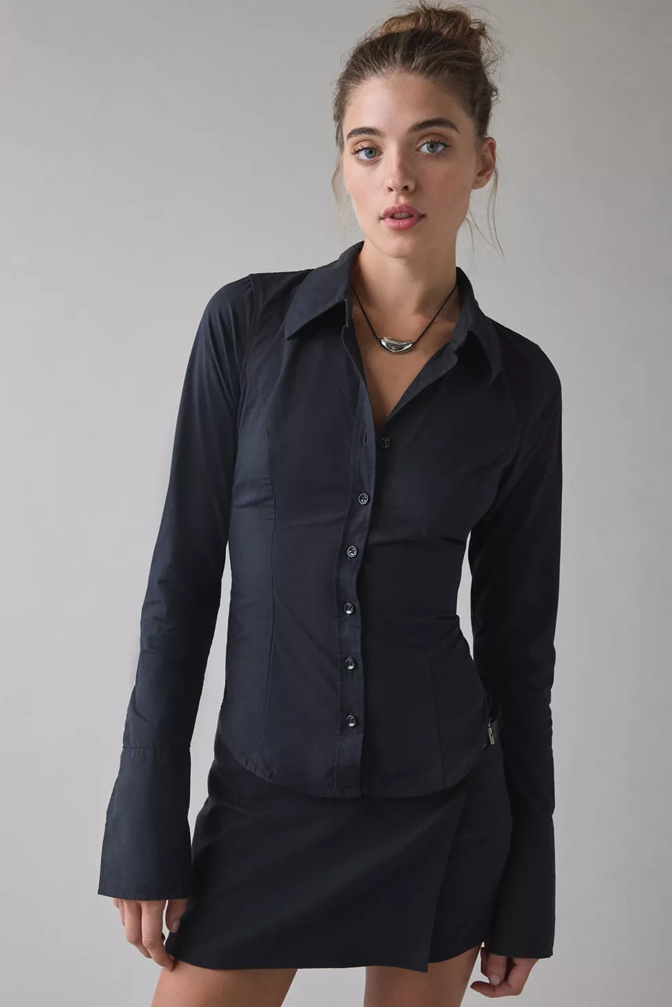 UO Leilani Slim Button Up Shirt | Urban Outfitters (US and RoW)