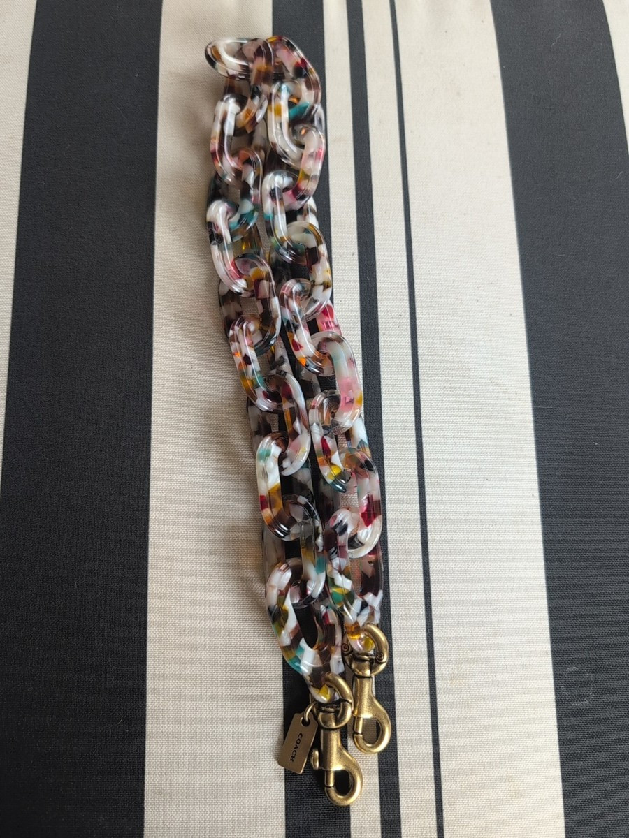 Coach Short Chain Strap With Recycled Resin  Brass / Multi Color | eBay US