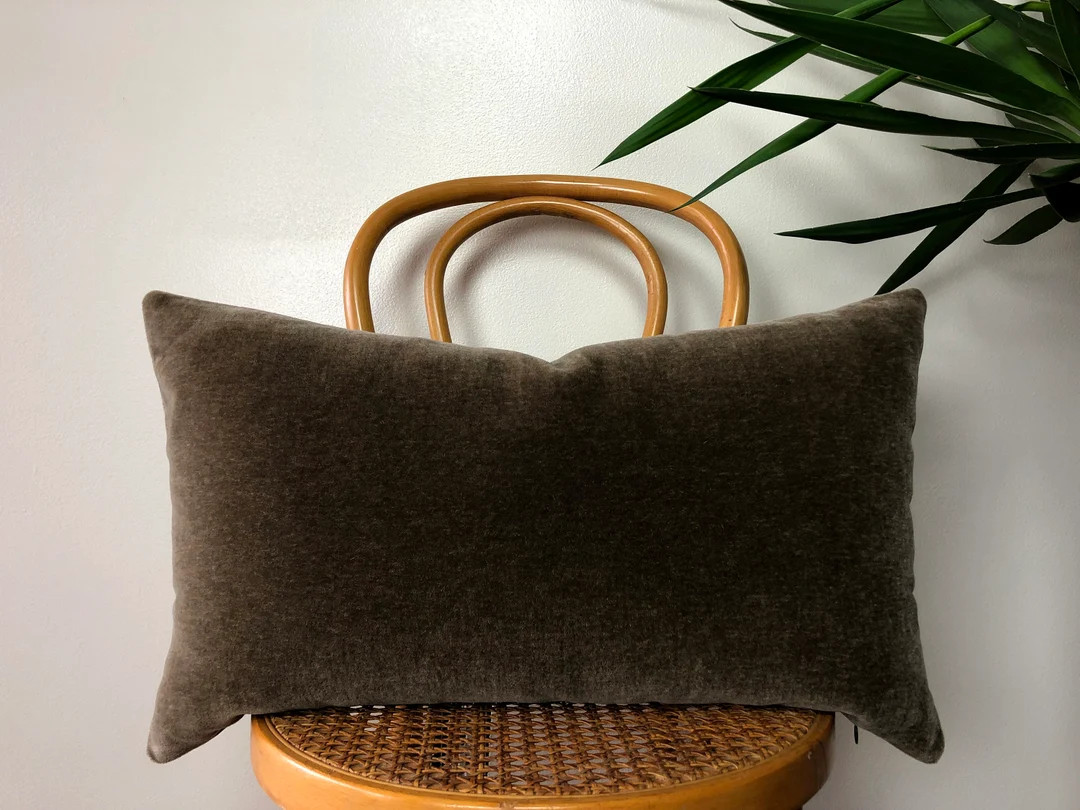 MINK BROWN Double Sided Mohair Velvet Pillow 12x20, 14x24 Lumbar - Etsy | Etsy (US)