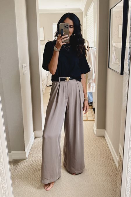 I’m just shy of 5-7” wearing the size small tee and XS  Amazon trousers, amazons style, casual style, StylinByAylin 

#LTKunder100 #LTKstyletip #LTKSeasonal