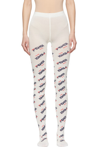 Fendi - White 'Fend Mania' Tights | SSENSE 