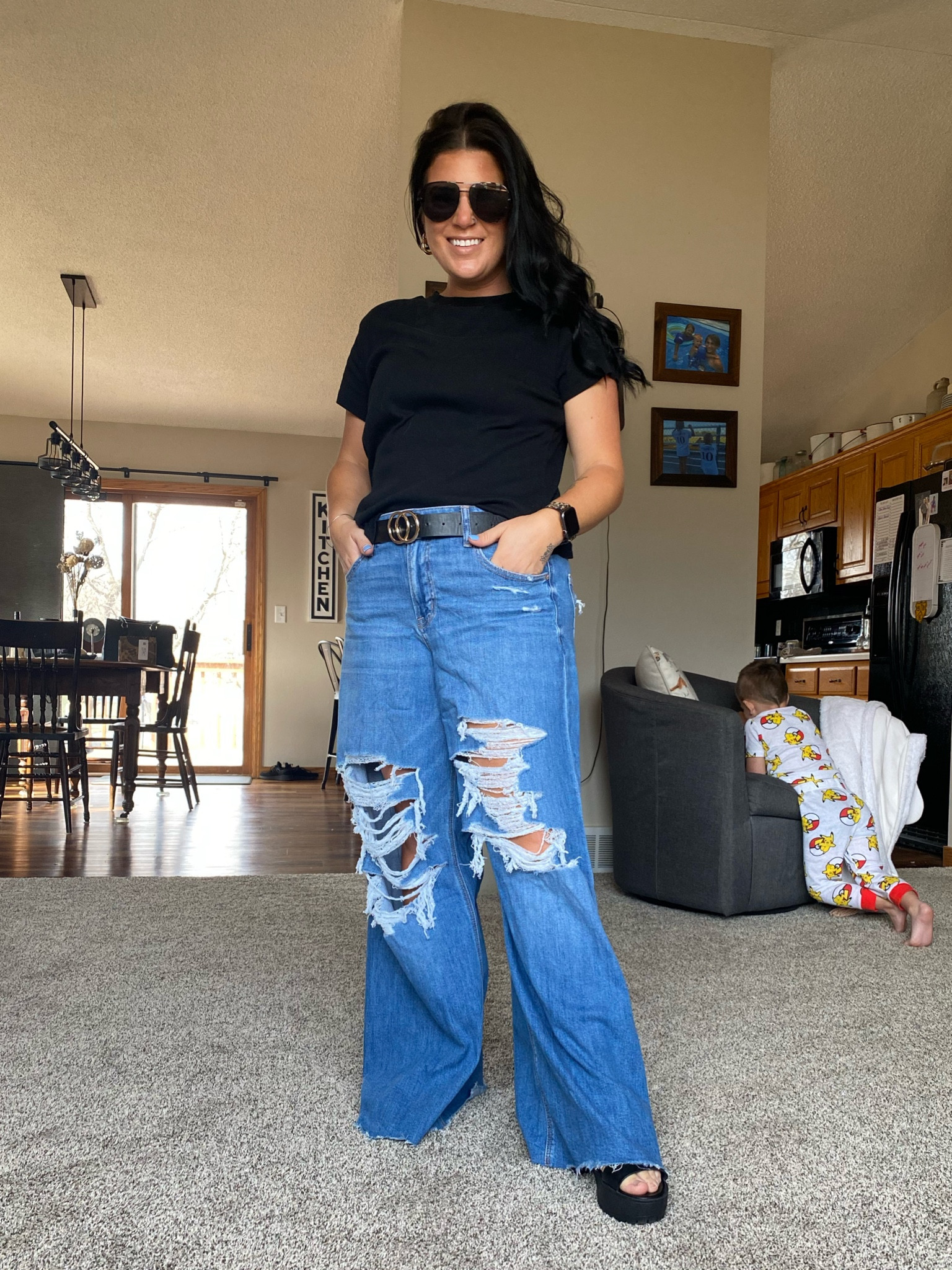 My fave outfit that will be on REPEAT this spring! Have you ever had a piece of clothing that you just felt GOOD IN?! These JEANS 🫶🏽 I am LOVING the baggy jean trend + I love a good distressing! 

#LTKSpringSale