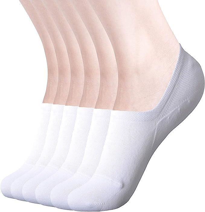 Womens No Show Socks Non Slip Flat Boat Line Low Cut Socks (6 Packs) | Amazon (US)