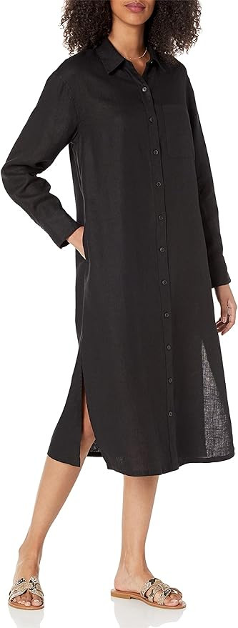The Drop Women's Fiona Relaxed Linen Midi Shirt Dress | Amazon (US)
