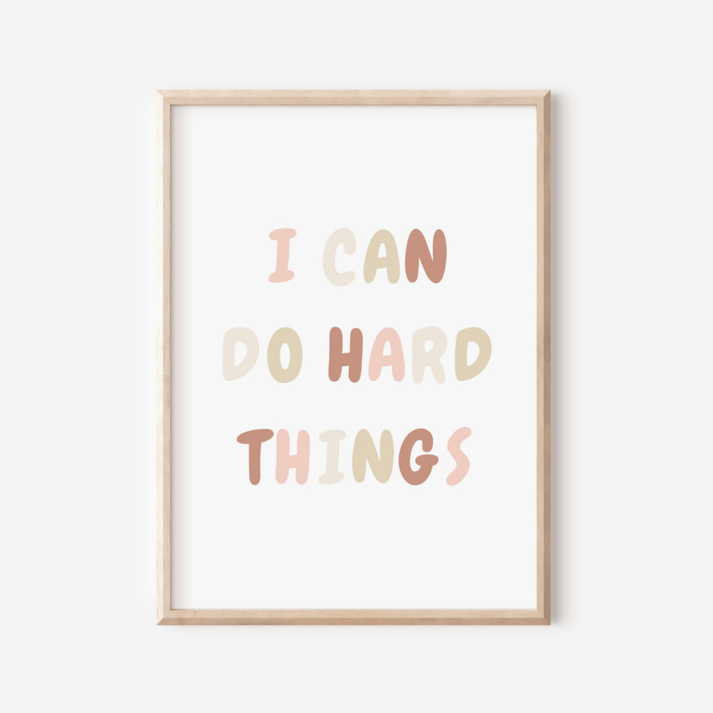 I Can Do Hard Things Pink Girl Nursery Decor | Zazzle