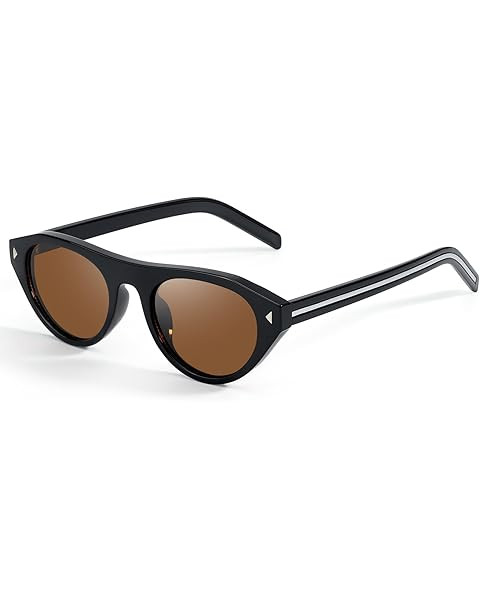 VANLINKER Retro Small Oval Sunglasses for Women Men Trendy Narrow Round Cateye Shades VL9915 | Amazon (US)