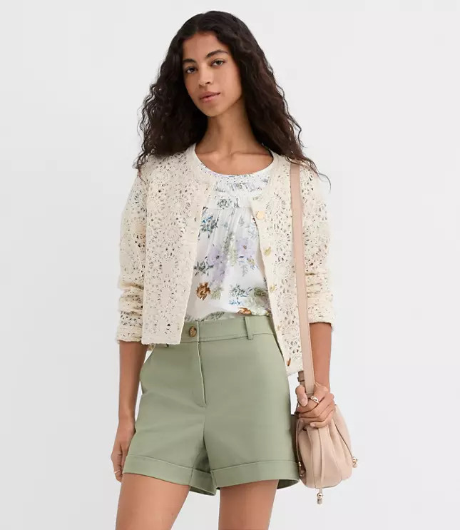 Petite Cuffed Shorts in Doubleweave | LOFT