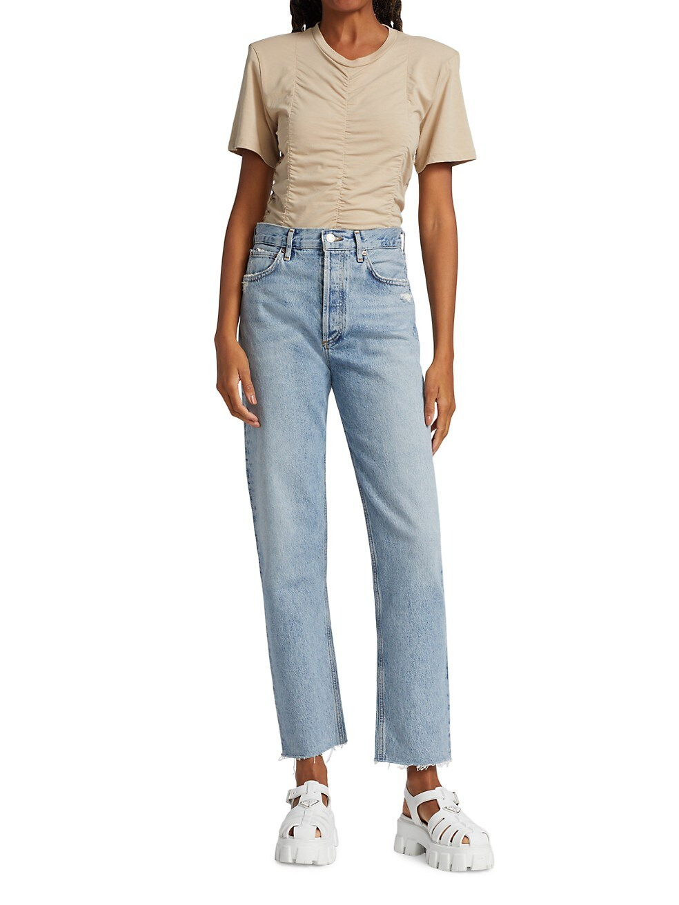 '90s Straight-Leg Pinch-Waist Jeans | Saks Fifth Avenue