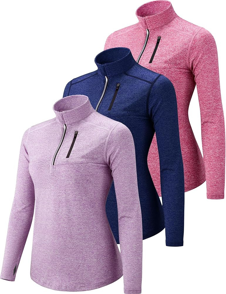 Liberty Imports Women's Quick Dry Long Sleeve Quarter Zip Pullover Shirts with Thumb Holes and Po... | Amazon (US)
