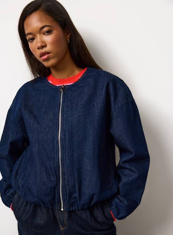 Dark Rinse Denim Bomber Jacket 8 | Tu Clothing