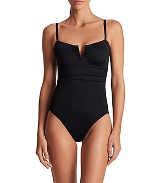 Lauren Ralph Lauren Beach Club Solid V-Wire Tank One Piece Swimsuit - 10 | Dillard's