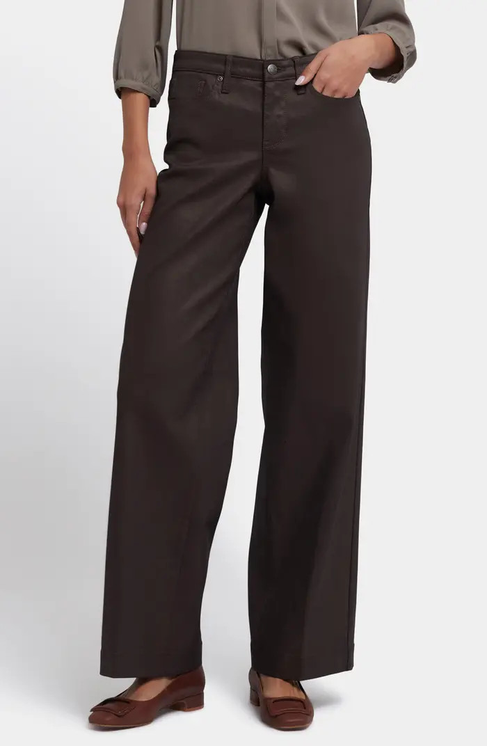 Teresa High Waist Wide Leg Coated Jeans | Nordstrom