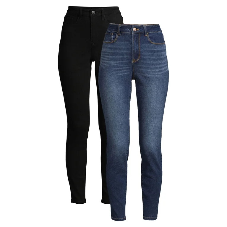 No Boundaries Juniors' High Rise Skinny Jeans, 2-Pack | Walmart (US)