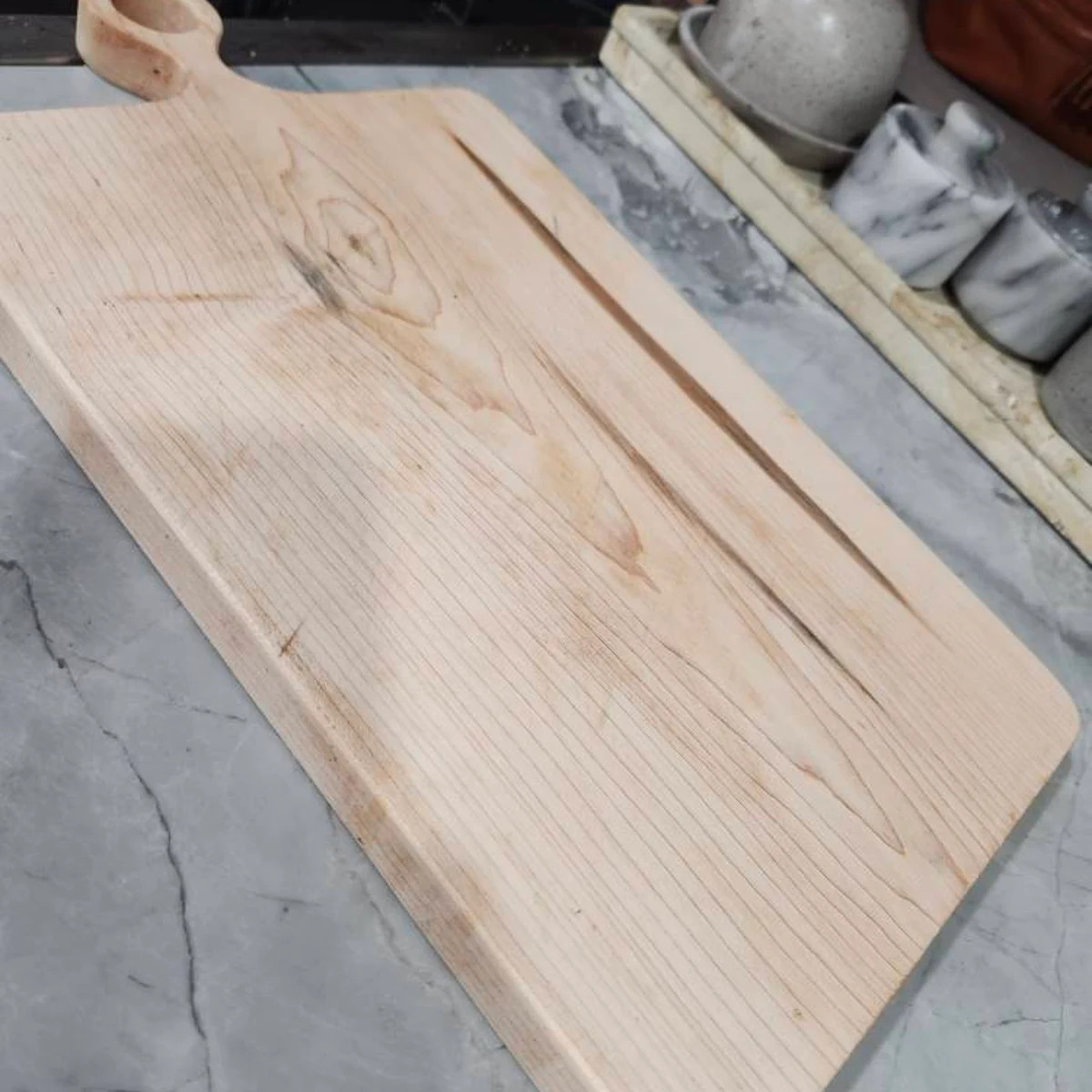 Classic Maple Wood Cutting Board - Organic Finish With Handle - ALL NATURAL Wood Serving Board, C... | Etsy (US)