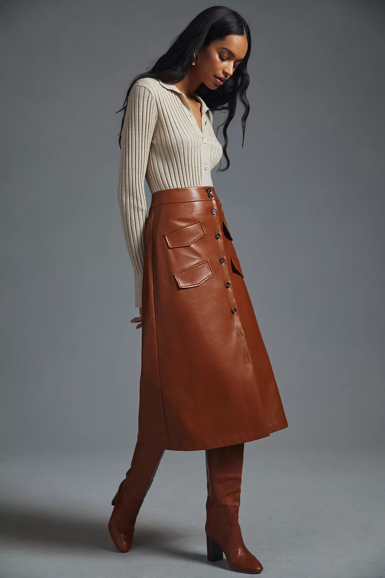 Mare Mare x Anthropologie Faux Leather Skirt | Anthropologie (US)