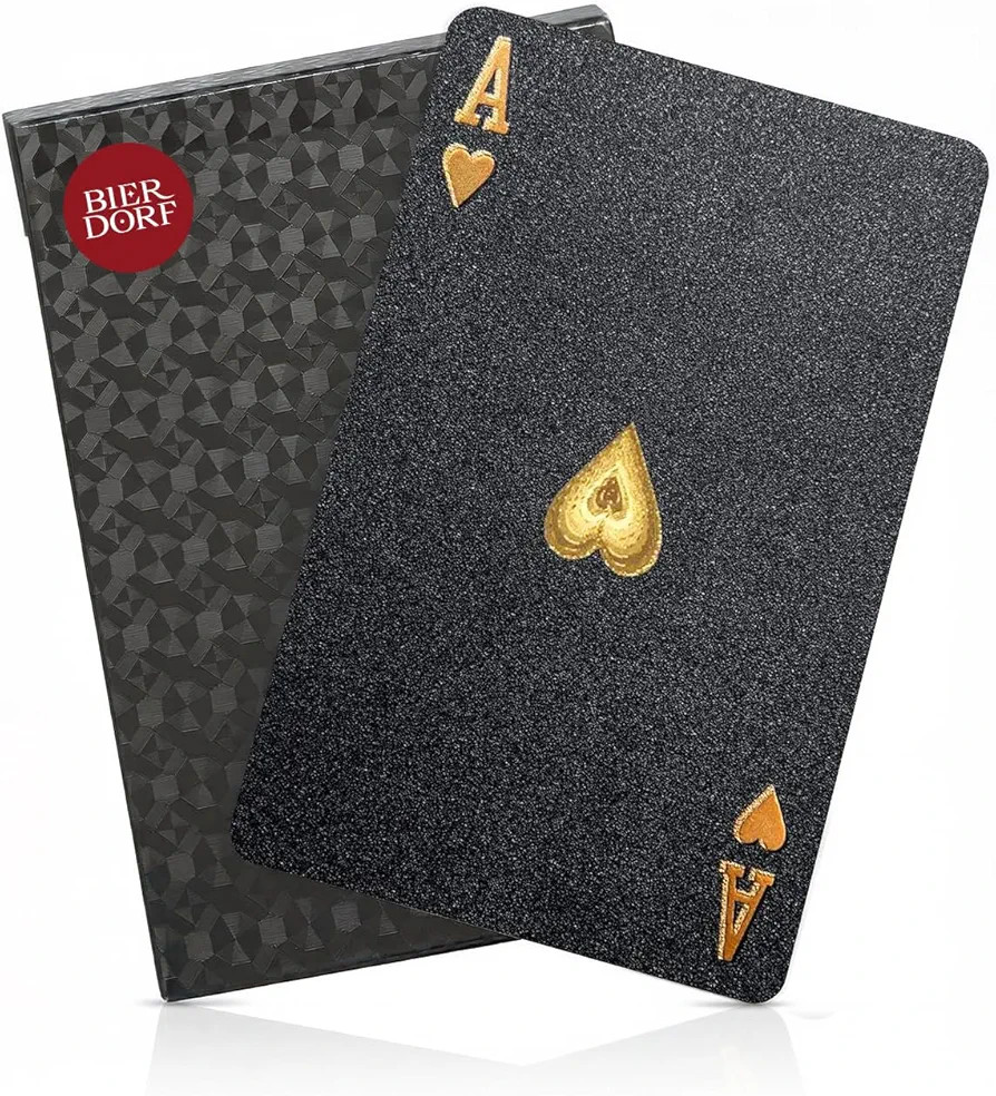 BIERDORF Diamond Waterproof Black Playing Cards, Poker Cards, HD, Deck of Cards (Black) | Amazon (US)