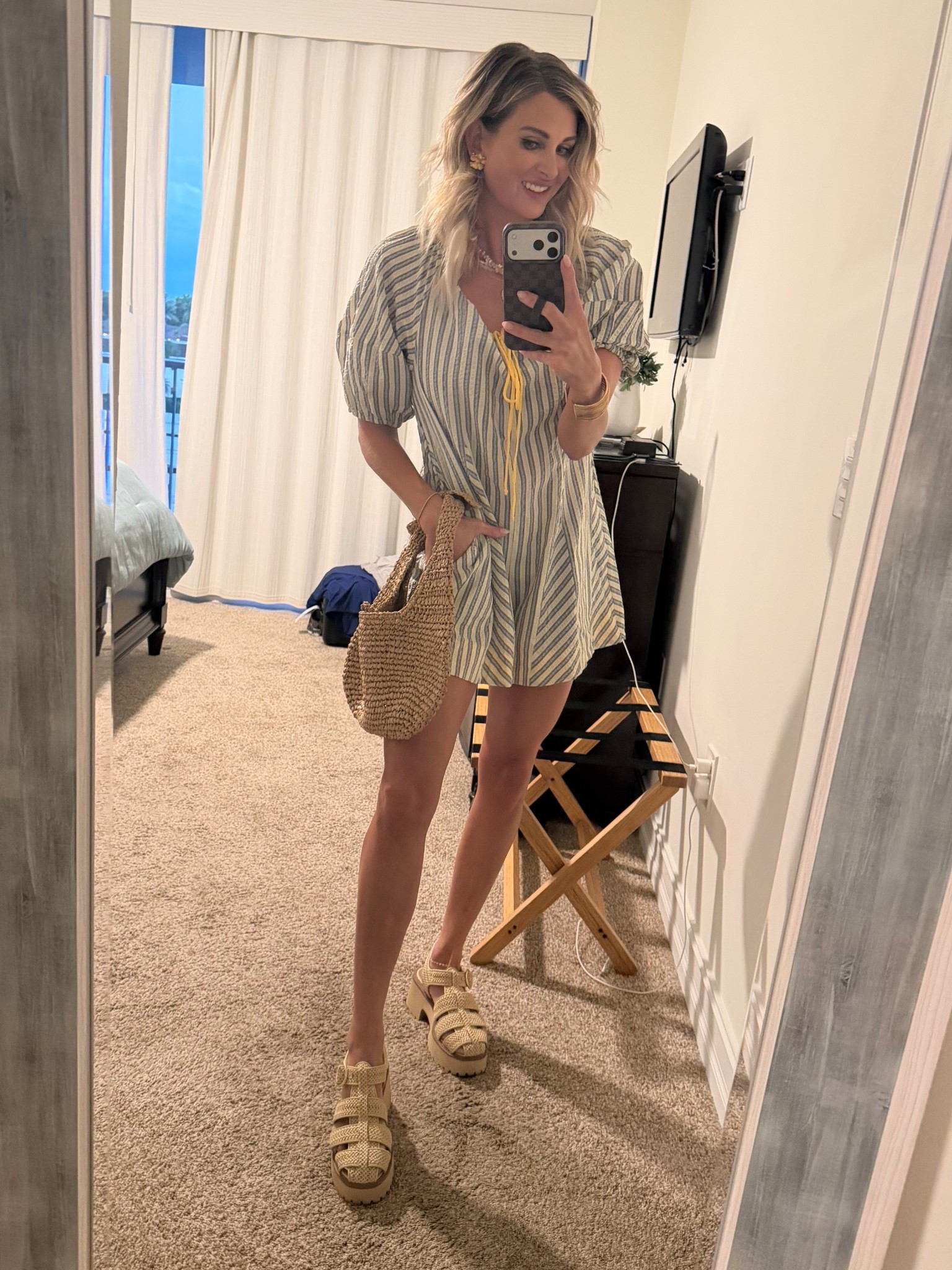 Love this FP look for less romper! I have it in orange and green! Love this combo of the gray and yellow! 💛 Adore the puff sleeves and the pockets! Perfect for all vacations! ☀️🐚

#LTKFindsUnder50 #LTKBeauty #LTKTravel