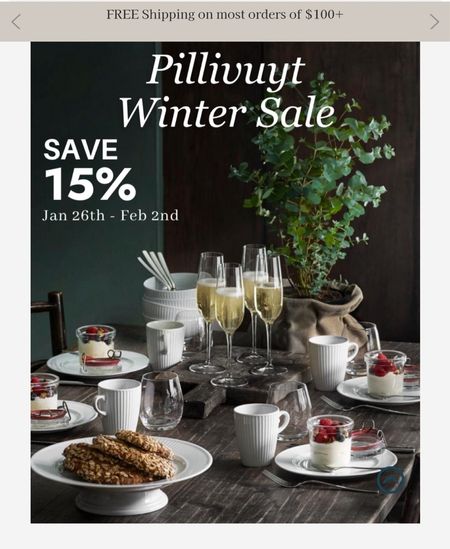 The annual Pillivuyt Winter Sale is here. Free shipping over $100. Save on all your entertaining and dining necessities ❤️❤️❤️

#LTKhome #LTKparties #LTKGiftGuide