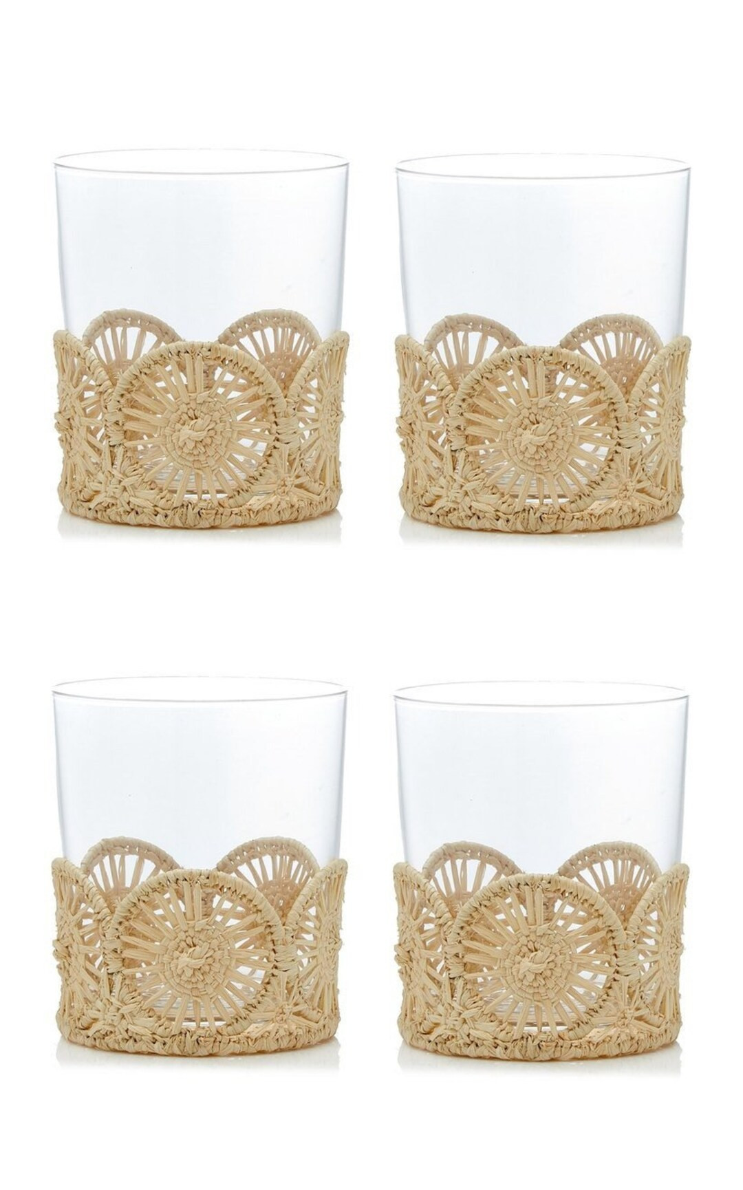 Raffia/iraca Palm Glass Bases Handmade Short & Tall - Etsy | Etsy (US)