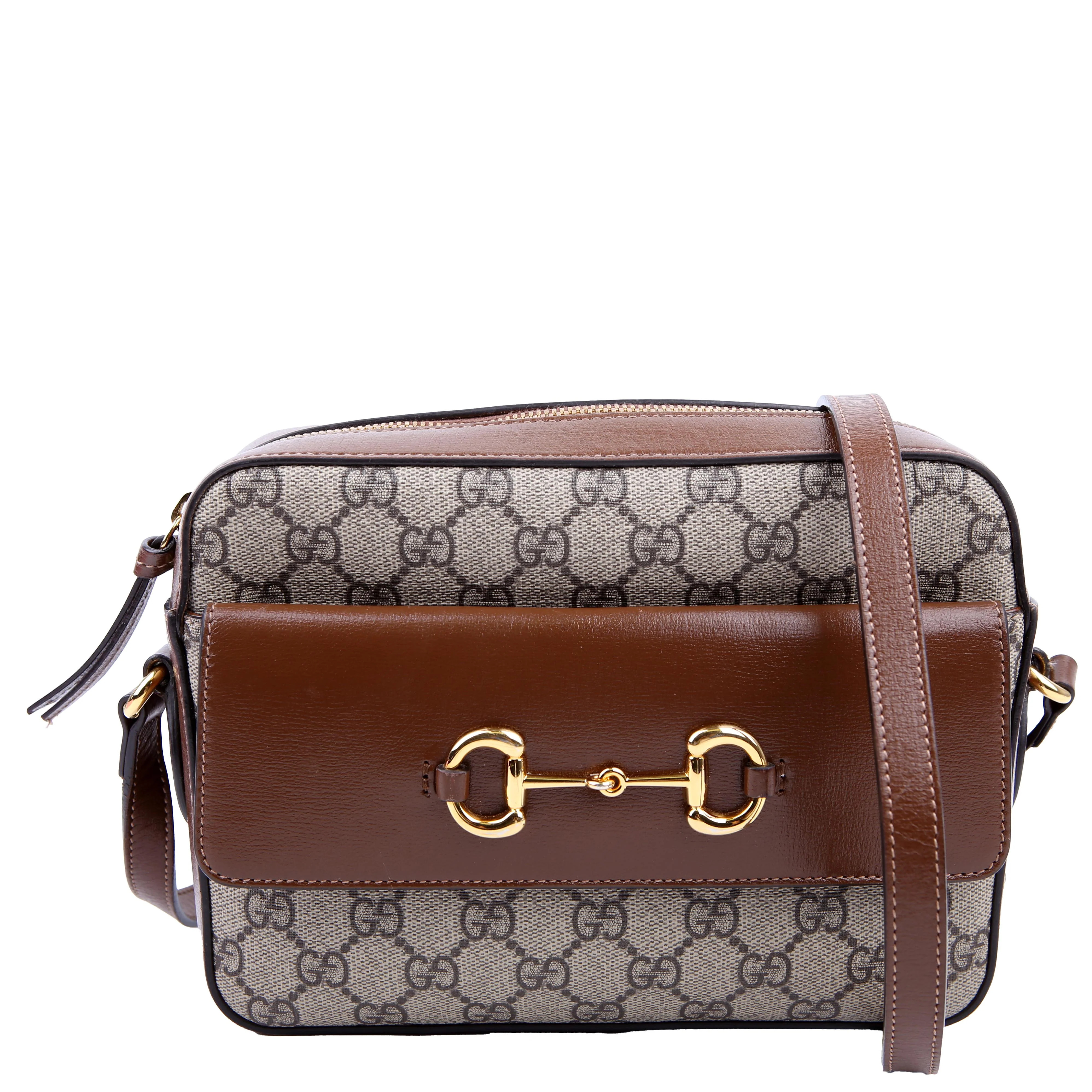 645454 Horsebit 1955 Small Crossbody Brown | Keeks Designer Handbags