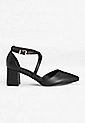 Lucy Black Criss Cross Strap Heel | Maurices