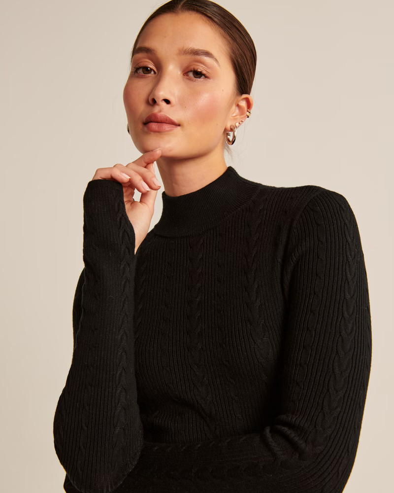 Women's Long-Sleeve Cable Mini Sweater Dress | Women's Dresses & Jumpsuits | Abercrombie.com | Abercrombie & Fitch (UK)