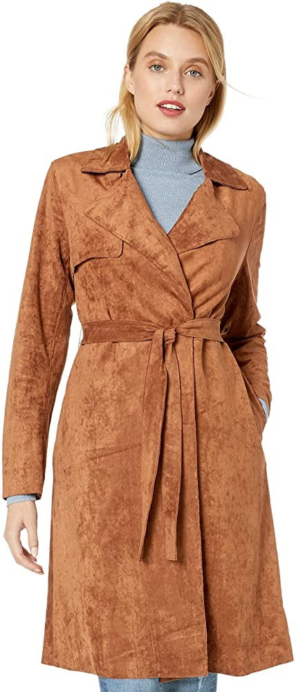 [BLANKNYC] Women's FAUX SUEDE TRENCH COAT Outerwear | Amazon (US)