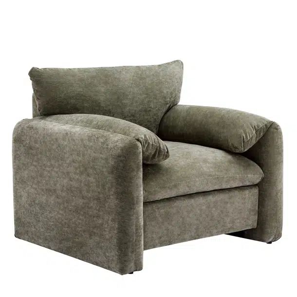 Marithza Modern Chenille Oversized Armchair Accent Chair Single Sofa Lounge Chair 38.6'' W for Li... | Wayfair North America