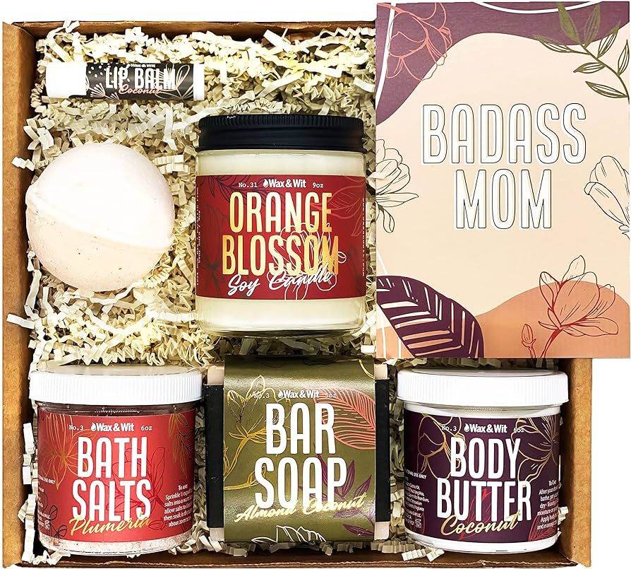 WAX & WIT Gifts for Mom, Luxury Spa Set for Mom: Heartfelt Mother's Day & Birthday Pampering Kit ... | Amazon (US)