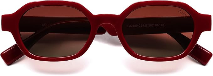 SOJOS Retro Polarized Hexagon Sunglasses for Women Men, UV400 Trendy Rectangle 70s 80s 90s Shades... | Amazon (US)